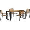 Sodo valgomojo komplektas 5 pcs Juoda ir Ruda poliratanas