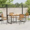 Sodo valgomojo komplektas 5 pcs Juoda ir Ruda poliratanas