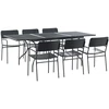 Sodo valgomojo komplektas 7 pcs Antracito Plienas
