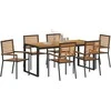 Sodo valgomojo komplektas 7 pcs Juoda ir Ruda poliratanas