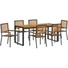 Sodo valgomojo komplektas 7 pcs Juoda ir Ruda poliratanas