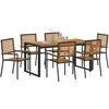 Sodo valgomojo komplektas 7 pcs Juoda ir Ruda poliratanas