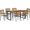 Sodo valgomojo komplektas 7 pcs Juoda ir Ruda poliratanas