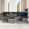 Sodo valgomojo komplektas 7 pcs Pilka ir tamsiai mėlyna
