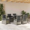 Sodo valgomojo komplektas 7 pcs Šviesiai pilka poliratanas