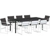 Sodo valgomojo komplektas 9 pcs Balta 200 x 80 x 73 cm