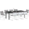 Sodo valgomojo komplektas 9 pcs Balta 200 x 80 x 73 cm
