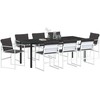 Sodo valgomojo komplektas 9 pcs Balta 200 x 80 x 73 cm