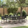 Sodo valgomojo komplektas 9 pcs Juoda 200 x 80 x 73 cm