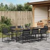 Sodo valgomojo komplektas 9 pcs Juoda 200 x 80 x 73 cm