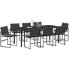 Sodo valgomojo komplektas 9 pcs Juoda 200 x 80 x 73 cm