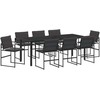 Sodo valgomojo komplektas 9 pcs Juoda 200 x 80 x 73 cm