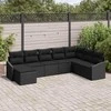 Sodo Sofų Rinkinys su pagalve 8 pcs Juoda poliratanas