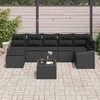 Sodo Sofų Rinkinys su pagalve 8 pcs Juoda poliratanas