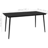 Sodo valgomojo stalas, juodas, 150x80x74cm, plienas ir stiklas