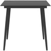 Sodo valgomojo stalas, juodas, 80x80x74cm, plienas ir stiklas