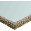 Sodo valgomojo stalas, rudas, 200x100x74cm, stiklas/poliratanas