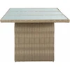 Sodo valgomojo stalas, rudas, 200x100x74cm, stiklas/poliratanas
