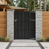Sodo vartai 100 x 150 cm WPC ir aliuminis Juoda