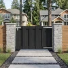 Sodo vartai 100 x 60 cm WPC ir aliuminis Juoda