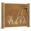 Sodo vartai, 105x105cm, corten plienas, žolės dizaino