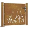 Sodo vartai, 105x80cm, corten plienas, žolės dizaino