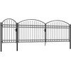 Sodo vartai su arkiniu viršumi, juodi, 1,75x5m, plienas