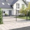 Dviejų durų vartai Woerden Pilka 400 x 224,5 cm Plienas