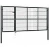 Sodo vartai su stulpais, antracito sp., 350x120 cm, plienas