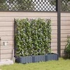 Sodo vazonas 3 pcs Pilka 120 x 40 x 126 cm Plastmasė