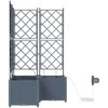 Sodo vazonas 3 pcs Šviesiai Pilka 80 x 80 x 142 cm Plastmasė