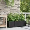 Sodo vazonas 3 vnt. Juoda 120 x 40 x 37,5 cm PP