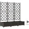 Sodo vazonas 3 vnt. Ruda 120 x 40 x 126 cm PP