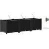 Sodo vazonas 3 pcs Juodas 120 x 40 x 37,5 cm Plastmasė