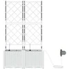 Sodo vazonas 2 pcs Baltas 80 x 40 x 142 cm Plastmasė