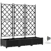 Sodo vazonas 3 vnt. Juoda 120 x 40 x 126 cm PP