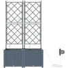 Sodo vazonas 2 pcs Šviesiai Pilka 80 x 40 x 142 cm Plastmasė
