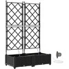 Sodo vazonas 2 pcs Juodas 80 x 40 x 126 cm Plastmasė