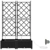 Sodo vazonas 2 pcs Juodas 80 x 40 x 126 cm Plastmasė