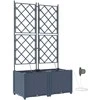 Sodo vazonas 2 pcs Pilka 80 x 40 x 142 cm Plastmasė