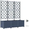 Sodo vazonas 3 pcs Pilka 120 x 40 x 142 cm Plastmasė