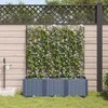 Sodo vazonas 3 pcs Pilka 120 x 40 x 142 cm Plastmasė