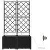Sodo vazonas 2 vnt. Juoda 80 x 40 x 142 cm PP