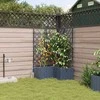 Sodo vazonas 3 pcs Pilka 80 x 80 x 142 cm Plastmasė
