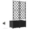 Sodo vazonas 2 pcs Juodas 80 x 40 x 142 cm Plastmasė