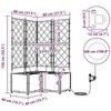Sodo vazonas 3 vnt. Juoda 80 x 80 x 142 cm PP