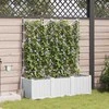 Sodo vazonas 3 pcs Baltas 120 x 40 x 142 cm Plastmasė