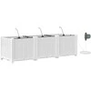 Sodo vazonas 3 pcs Baltas 120 x 40 x 37,5 cm Plastmasė