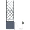 Sodo vazonas 2 pcs Šviesiai Pilka 40 x 40 x 142 cm Plastmasė