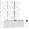 Sodo vazonas 3 pcs Baltas 120 x 40 x 142 cm Plastmasė